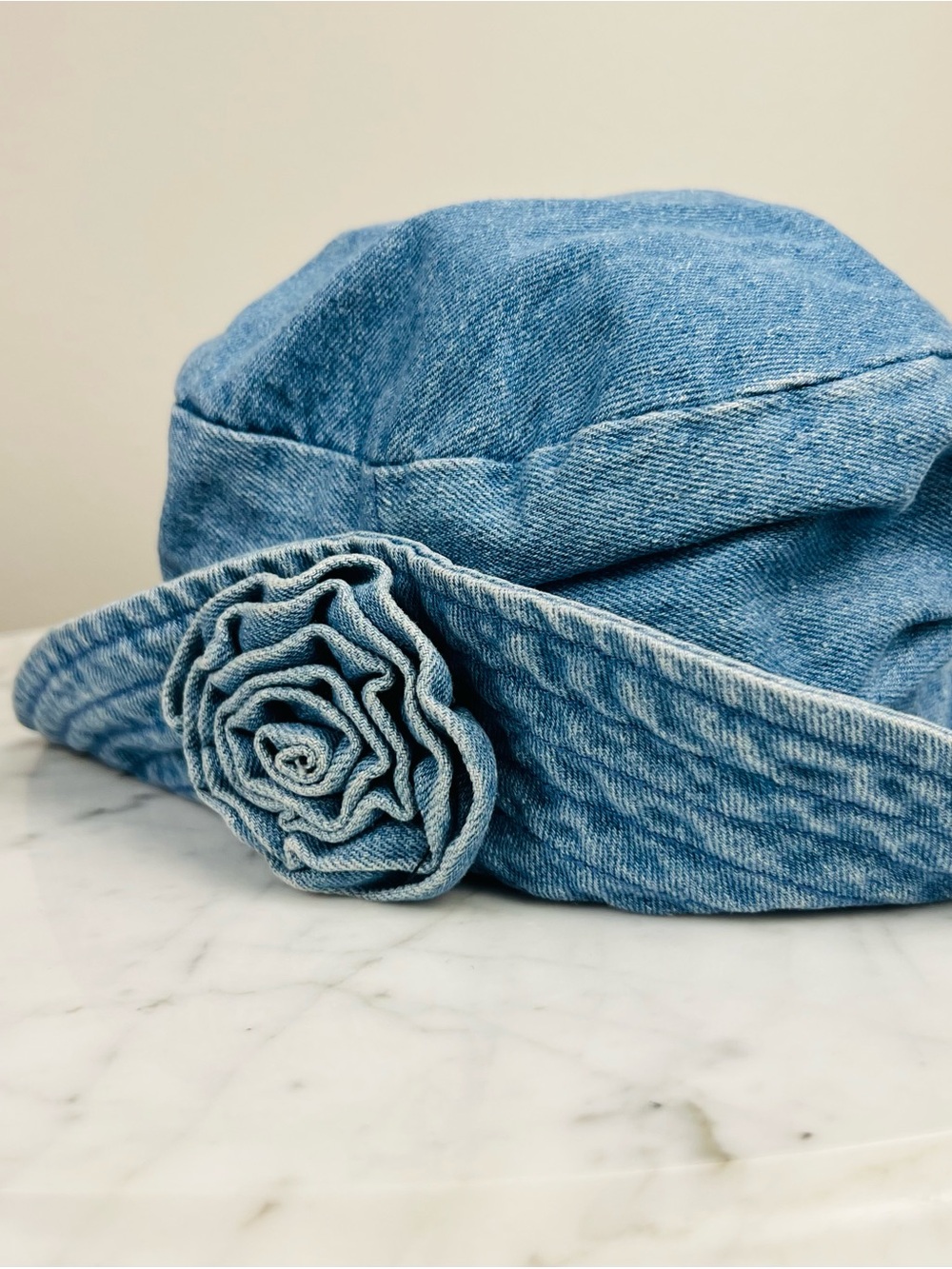 VTG 90s Blossom Hat - Rose Floral Denim Bucket Hat – One Size - Picture 6 of 13